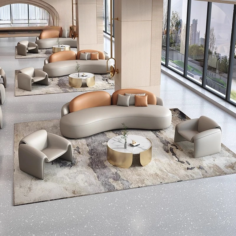 منطقة الاستقبال، ردهة الفندق التجارية، القاعة الكبرى، صالة VIP، منطقة الراحة، مكتب المبيعات المنحني، أريكة التفاوض، الأثاث التجاري #4