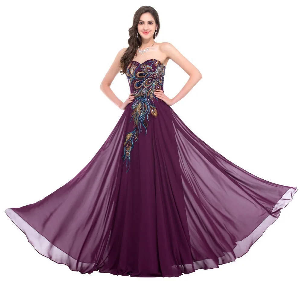 Dora-vestido de noche de pavo real bordado, longitud hasta el suelo, azul marino, Morado, Negro, escote Corazón, corbata, gasa, nuevo, 2024