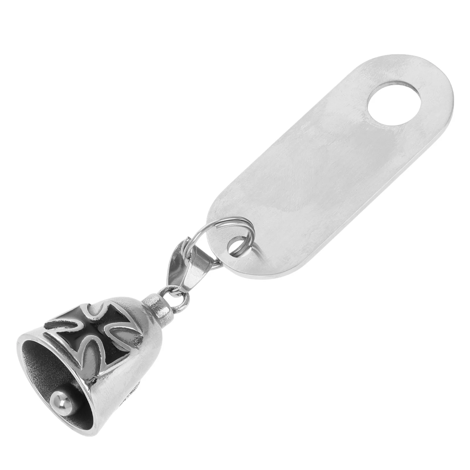

1Set Retro Style Titanium Steel Bell Pendant Cross Pattern for Motorcycle Road Cycling Safety Charm Angel Bell for Motorbike