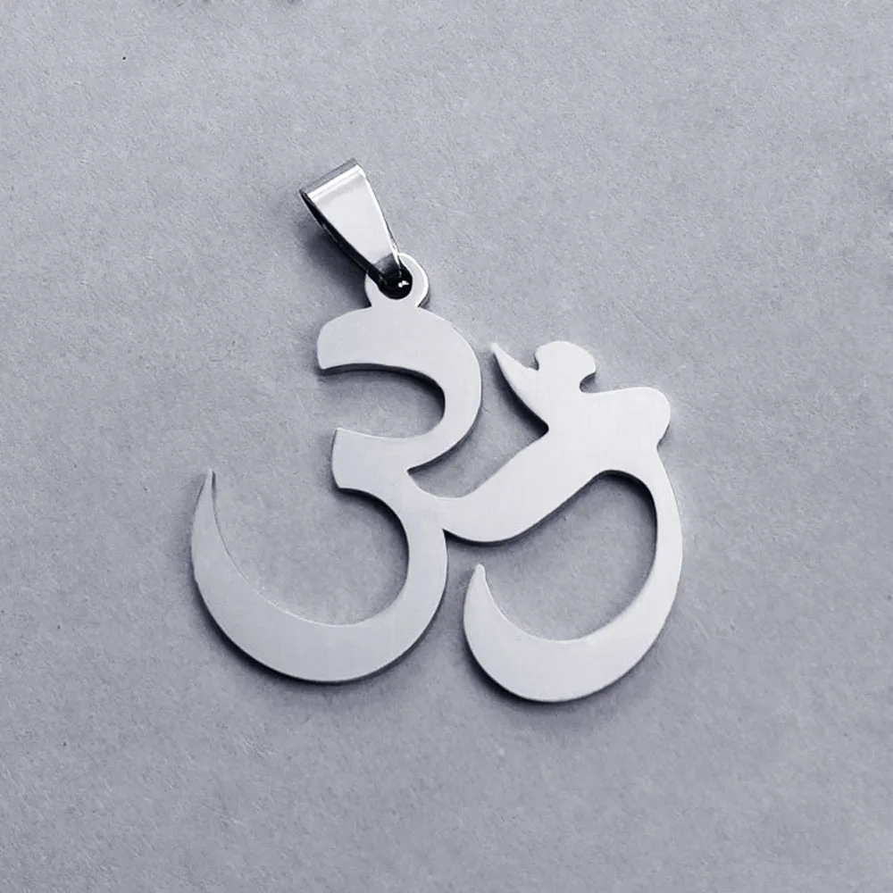 STEELBROS لا تتلاشى أبدًا من الفولاذ المقاوم للصدأ أوم أوم أوم أوم قلادة اليوغا الرجال النساء الهندوسية البوذية مجوهرات دينية دروبشيبينغ