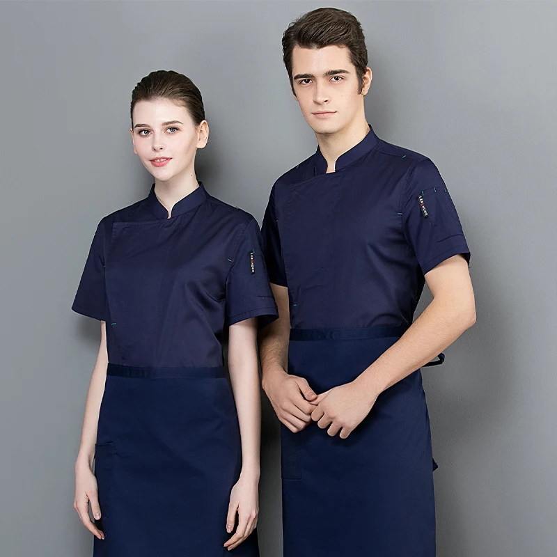 Homens e Mulheres Uniforme de Trabalho Cozinha, Camisa do Chef Profissional, Padaria Roupas, Chef Brasão, Hotel, Dining Hall