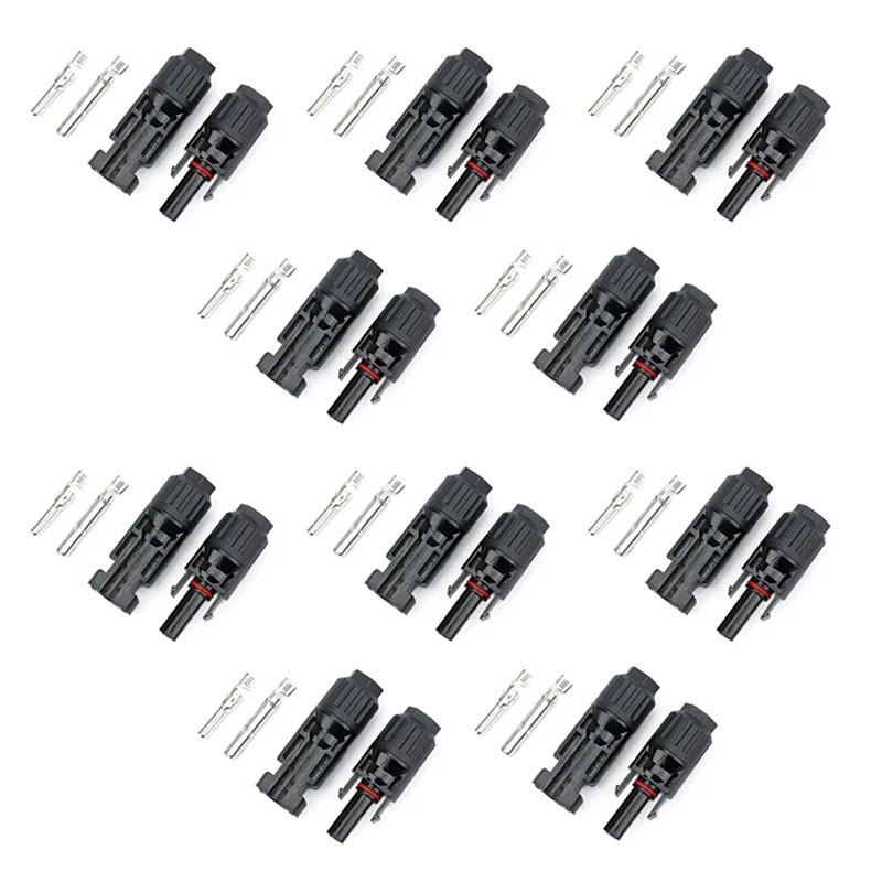 【Exclusive!】10Pcs DC Solar Connectors Kit 1500V 30A IP67 Waterproof PV/MC Solar Panel Cable Connectors For 2.5/4/6Mm2 Cables