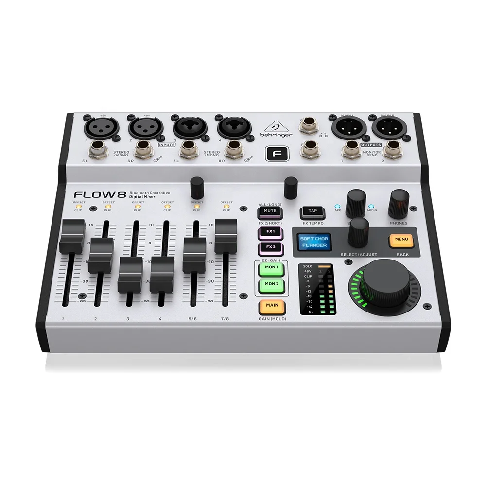 Behringer Flow 8 Digital Mixer With Bt Audio and USB Audio Interface Pa System Audio Sound Mixers