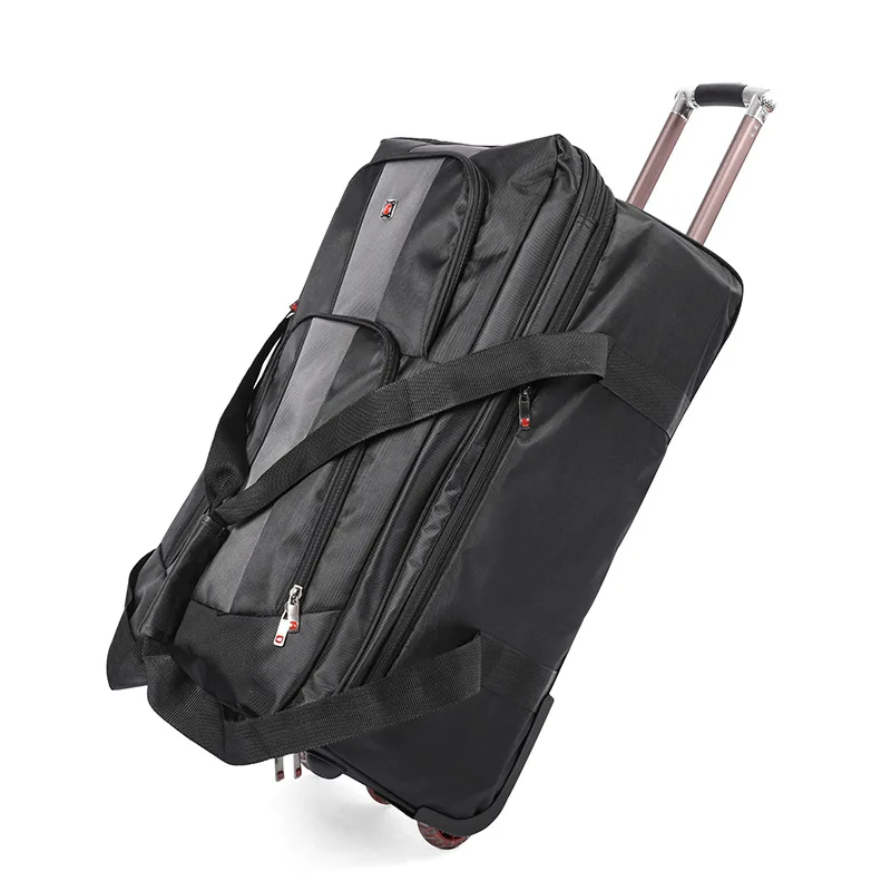 28/32 inch Large Capacity Rolling Luggage Trolley Bags with Wheels Waterproof Oxford Duffel Bag Wheeled Bag Travel Suitcase