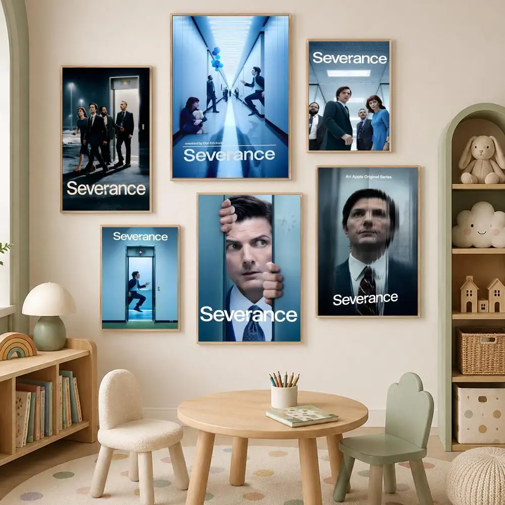TV Severance Poster Self-Stick HD PP Paper Wall Art Poster, Waterproof Decor for Bedroom, Living Room and Home