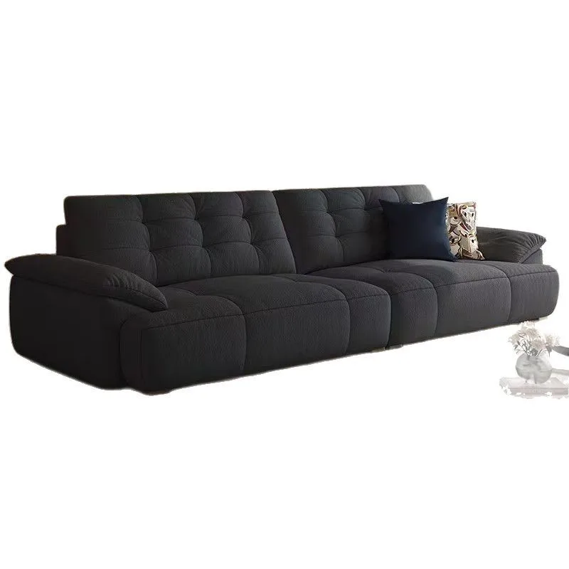 

Cream snow Neil fabric sofa, small apartment living room, modern simplicity, straight row cloud sofa