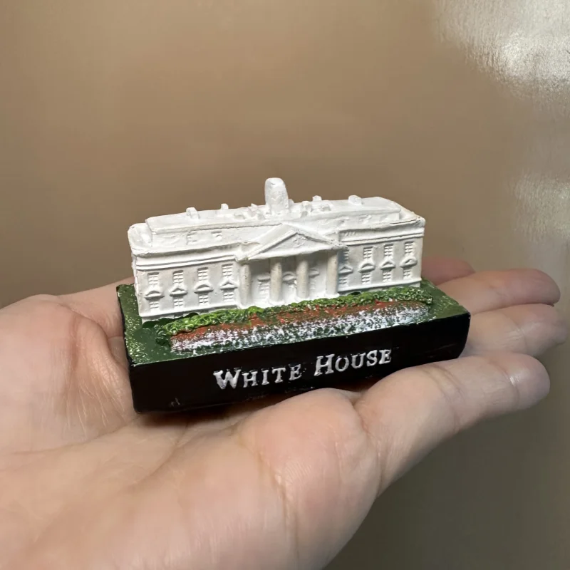 Casa blanca de Washington de EE. UU., recuerdos artesanales de resina, adorno de escritorio, edificios interiores, Mini regalo de colección de decoración del hogar