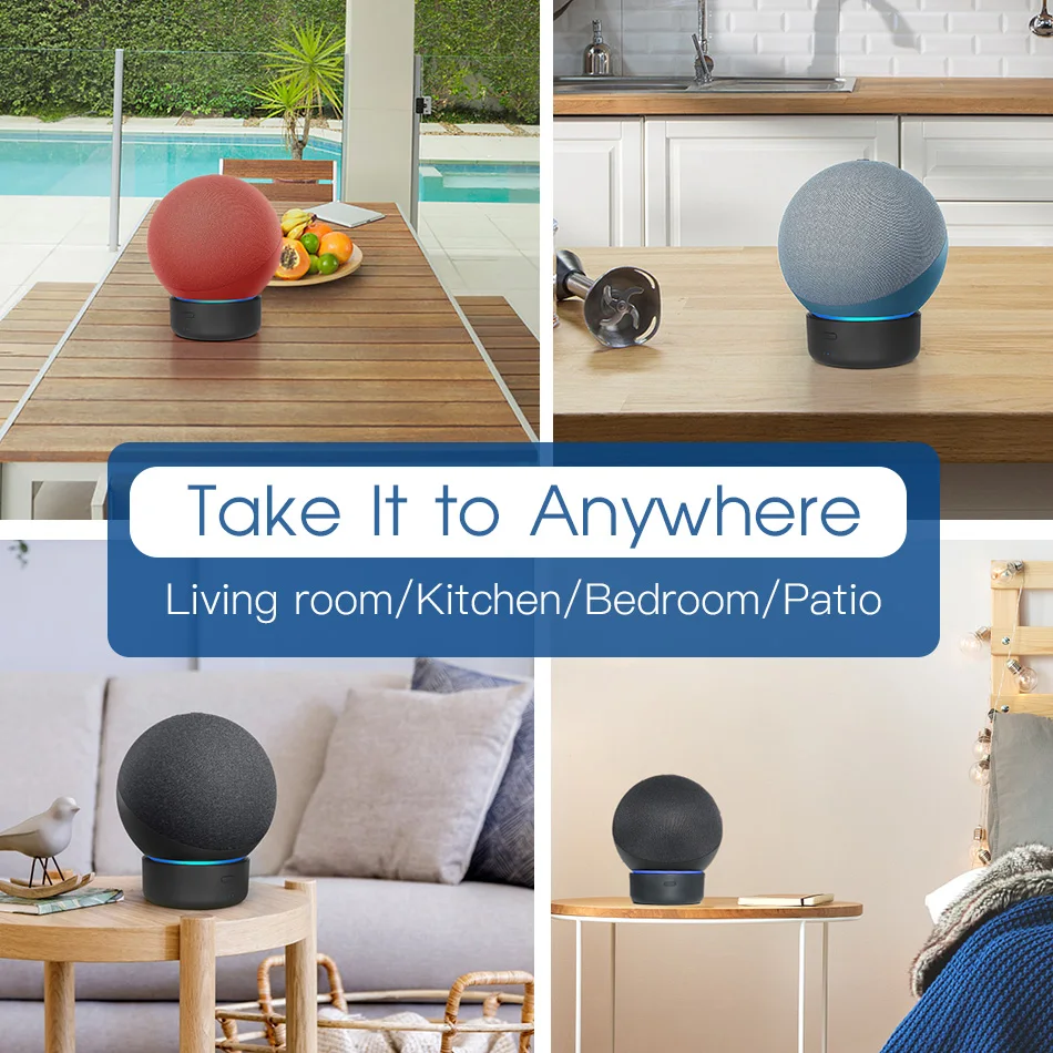 قاعدة بطارية محمولة لحزمة بطارية Echo 4 شاحن محمول قوة البنك لمحطة إرساء مكبر الصوت Amazon Alexa القابلة لإعادة الشحن