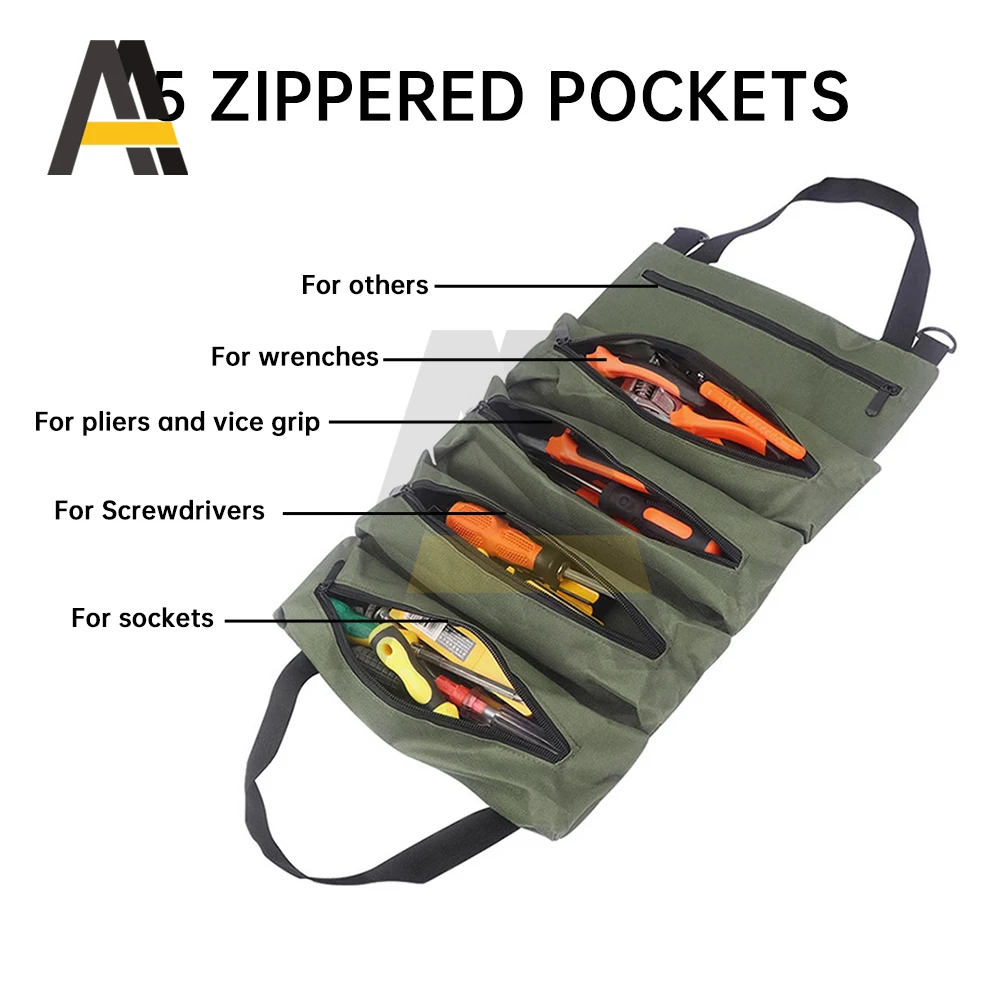 New Canvas Portable Home Portable Storage Bag Car Repair Tool Storage Bag Electrician Tool Bag Hardware Kit Multifunctional Bag