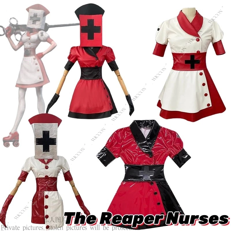 

The Reaper Nurses Game Cosplay Costume Headwear Gloves Torment Therapy Mortal Ramifications Halloween Room Escape Dark Costume