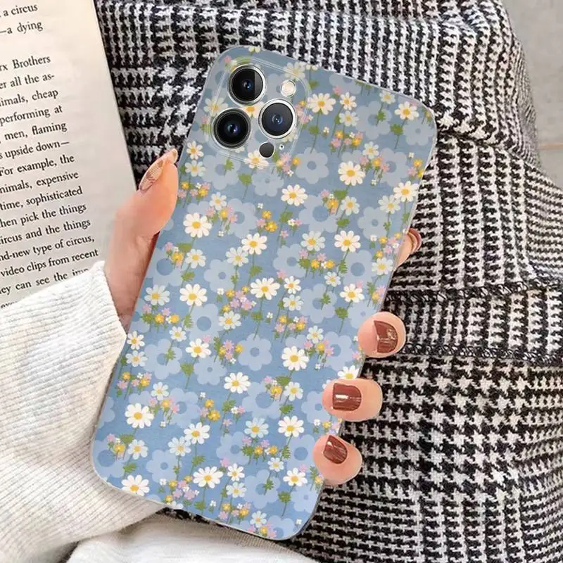 Floral Phone Case Silicone Soft for iphone 14 13 12 11 Pro Mini XS MAX 8 7 6 Plus X XS XR Cover