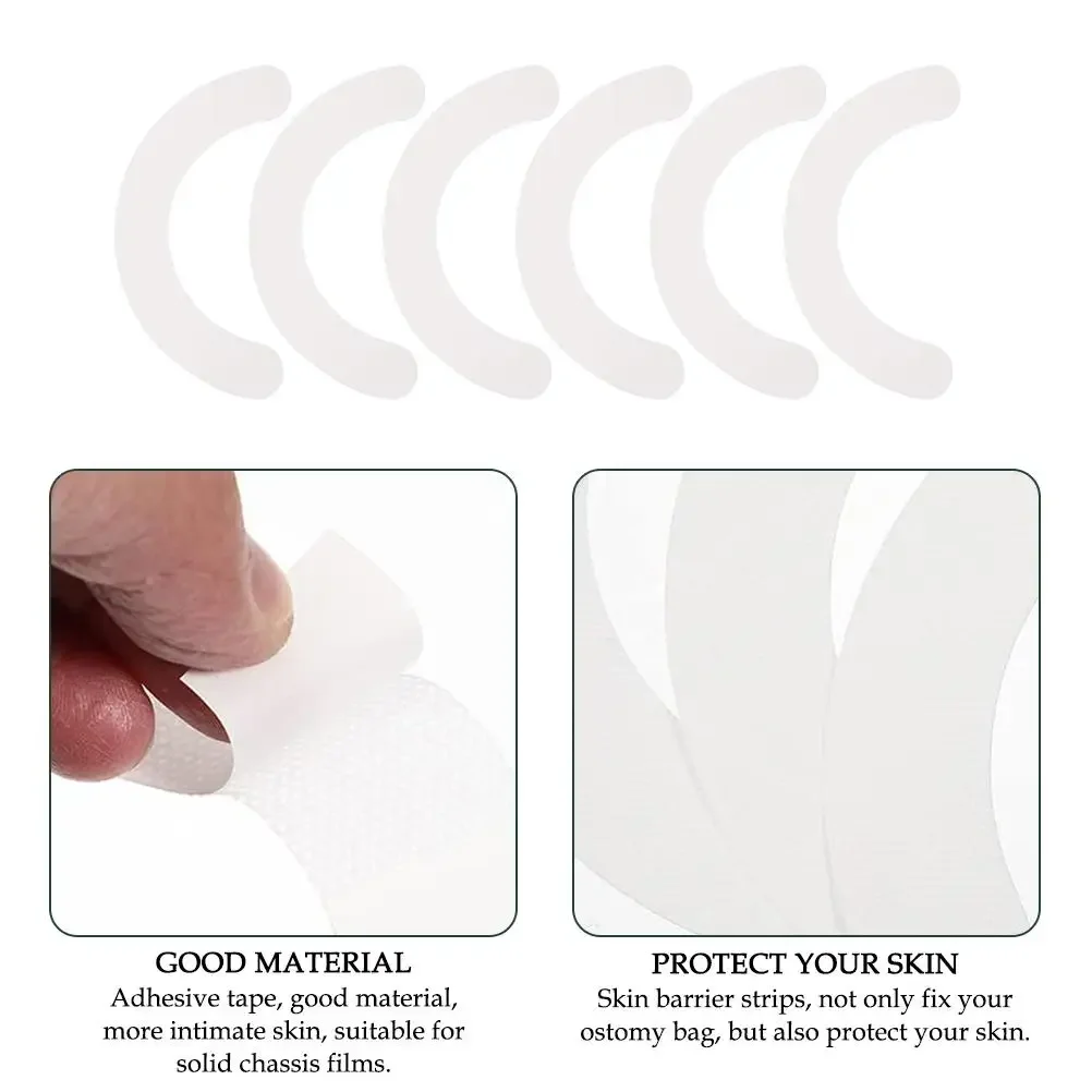 Elastic Stoma Barrier Bands 20 Pcs White Elastic Ostomy Skin Barrier Strips Practical Comfortable for Daily Needs