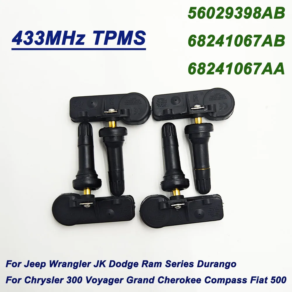 1/4 adet 56029398AB 68241067AA Chrysler 300 Voyager Dodge RAM Durango yolculuk için TPMS sensörü Jeep Grand Cherokee pusula Fiat 500