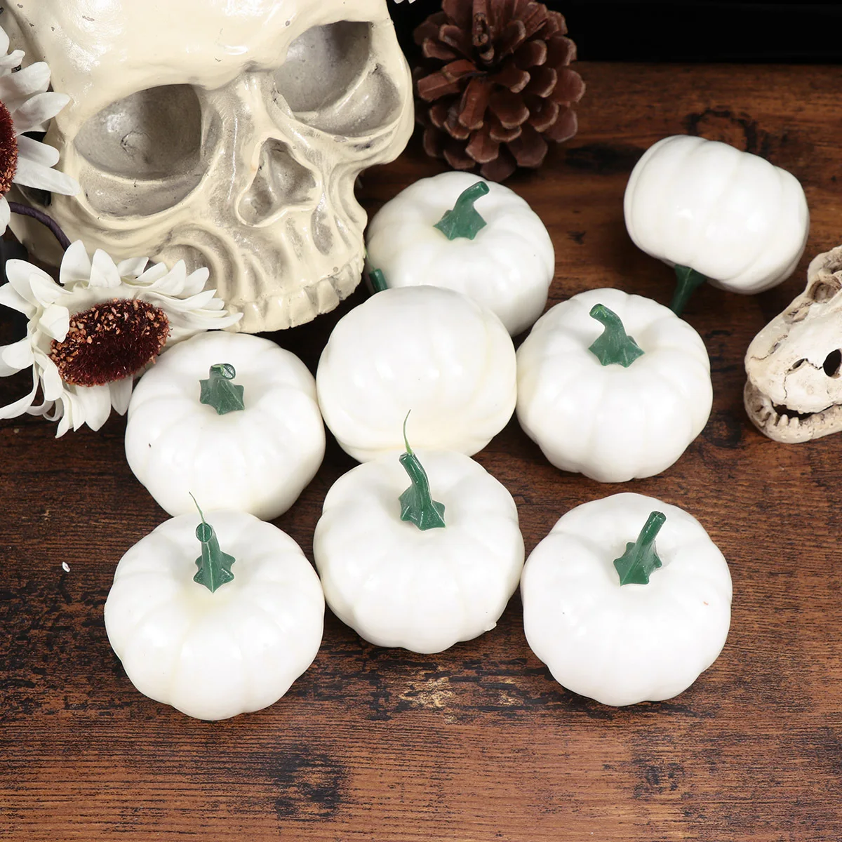 

12pcs Diy Pumpkin Props Realistic Fake Pumpkin For Halloween Thanksgiving Decoration Craft Graffiti Simulation Autumn Decor