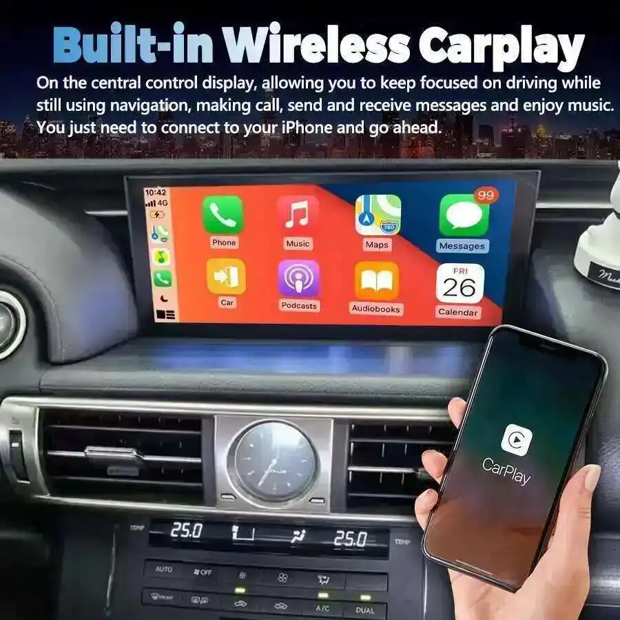 10.25 "لكزس IS RC 200 250 200t 300h 2013-2019 سيارة مشغل وسائط متعددة راديو شاشة Carplay أندرويد السيارات الملاحة Autoradio