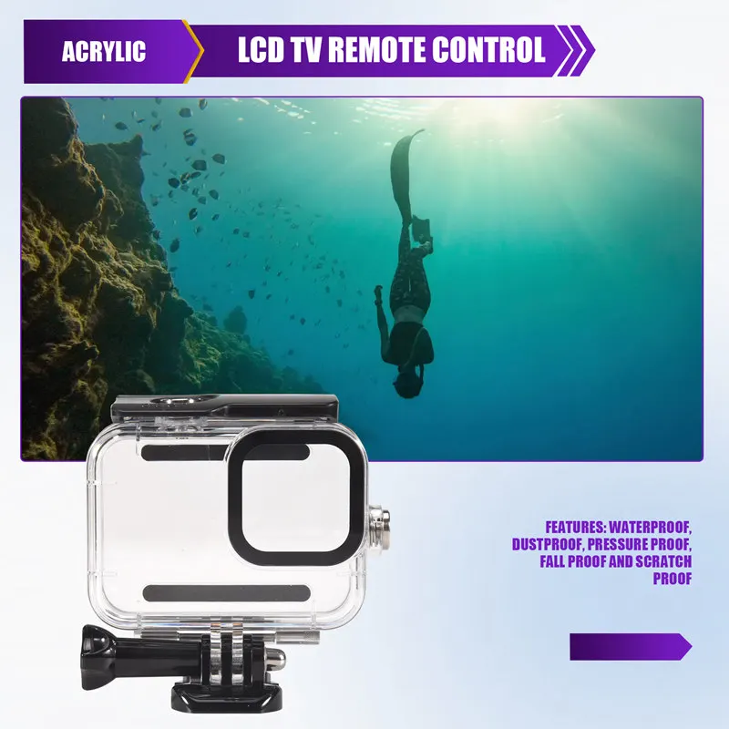 1 PCS Black & Transparent For NEW Diving Case Housing For Go Pro 11 10 9 Black Action Camera Underwater 45M Protection Shell