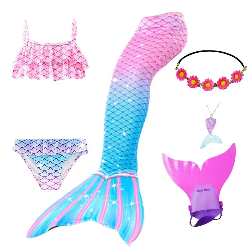 Zeemeerminkostuum voor meisjes Zeemeerminstaart om te zwemmen Kan monovinvin toevoegen Meisjes Ariël Zeemeerminkostuums Cosplay Verjaardagscadeau