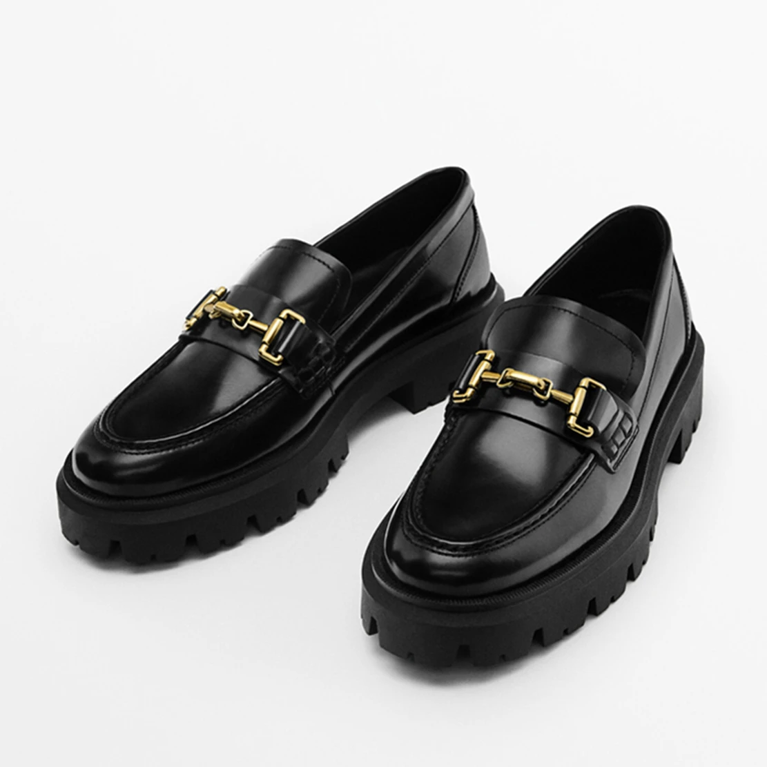 Dave&Di England Style Fashion Vintage Genuine Leather  Flat Shoes Slip-On Loafers Women Fashion Vintage Thick Sole Leather Shoes