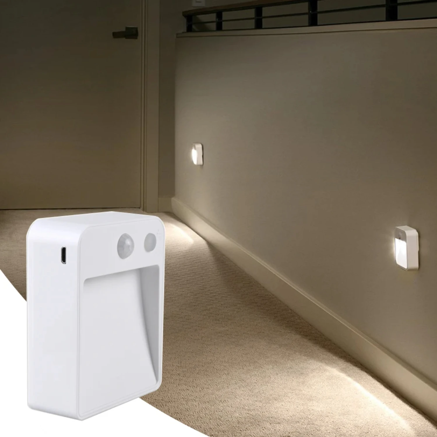 

Convenient Wireless Motion Sensor LED Night Light - Energy-Efficient, Portable, Always on/Auto Modes - Perfect Lighting for Bedr