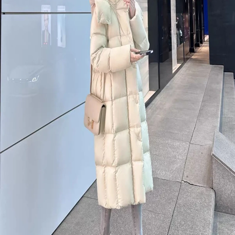 2025 Winter New Thickened Cotton Jacket for Women, Knee Over, Slim Fit and Medium Length Jacket