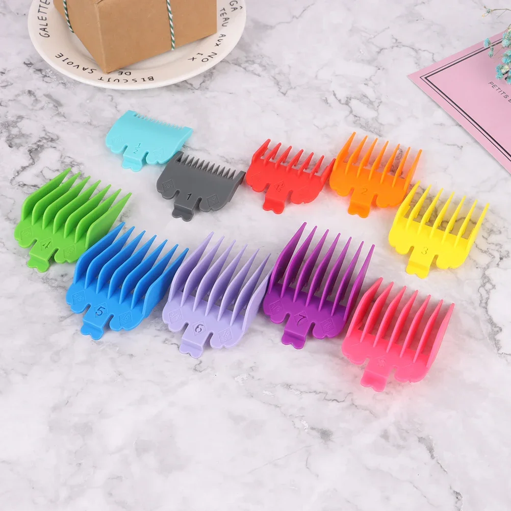 10Pcs Universal Hair Clipper Limit Comb Guide Limit Comb Trimmer Guards Attachment Professional Hairdressing Tools