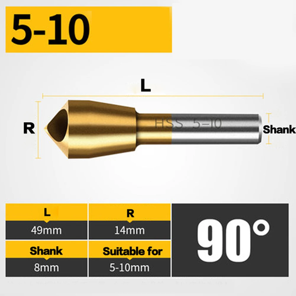 1PC svasatore e sbavatura trapano rivestito HSS per uso industriale con titanizzazione artigianale per resistenza all'usura