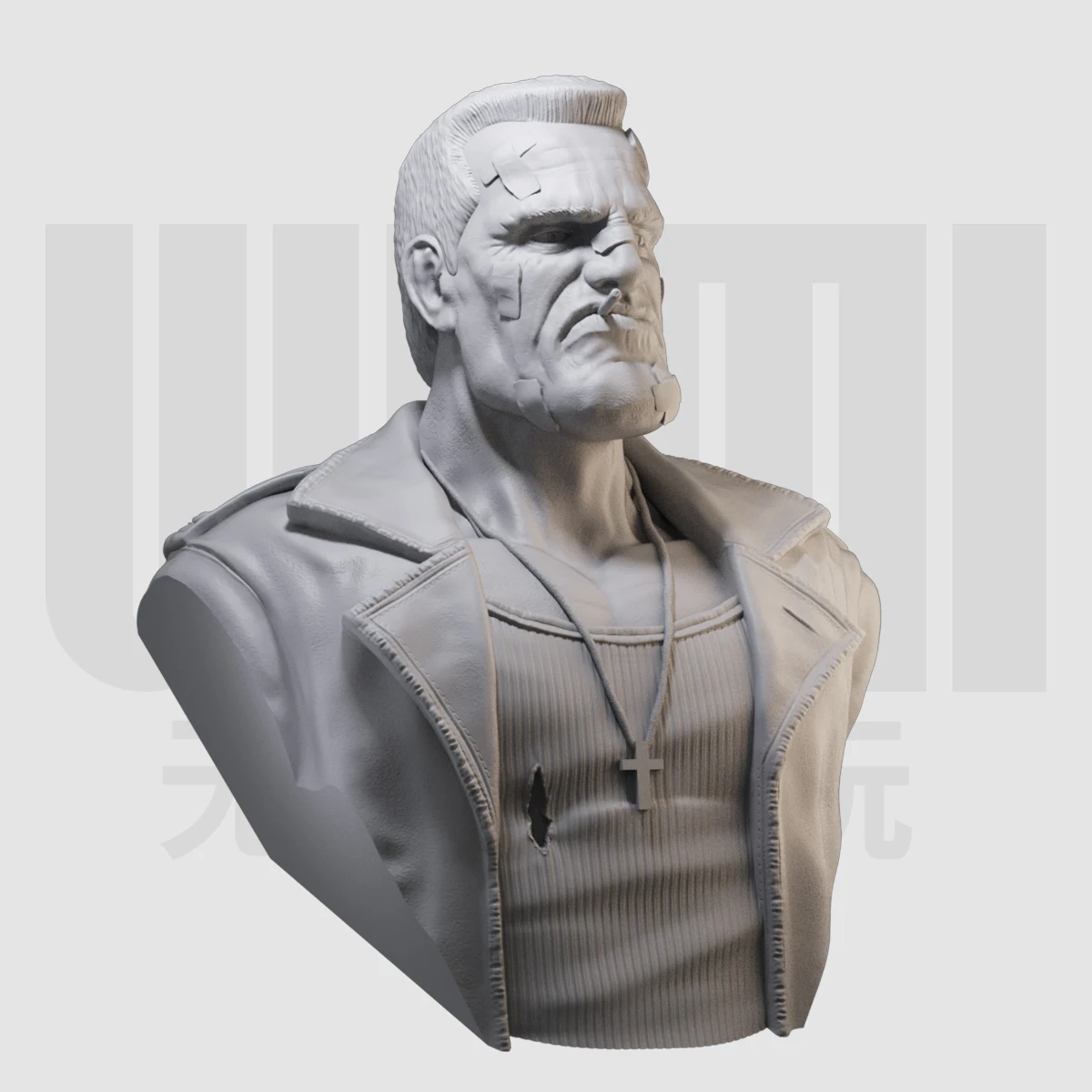 

1/10 muffle bust GK resin white mold figure model