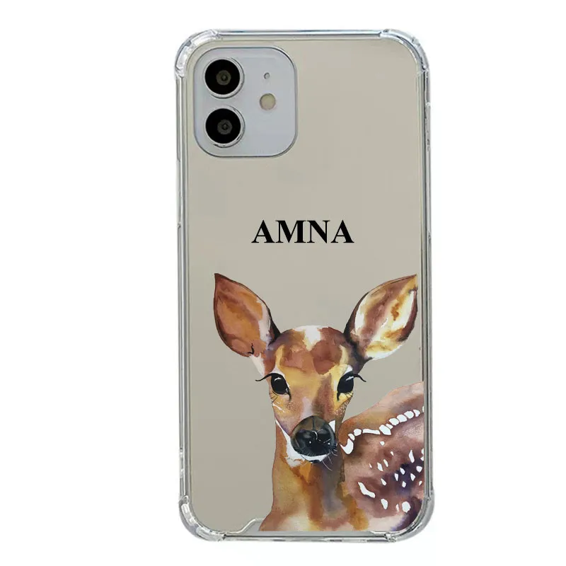 اسم مخصص لطيف الحيوان مرآة القضية آيفون 14 13 12 15 16 برو ماكس حافظة للصدمات آيفون 11 XS XR 14 15 زائد الحالات