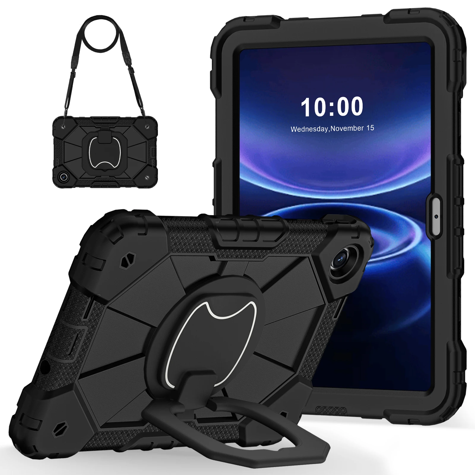 Handle Grip Rugged Case Universal For Xiaomi Poco Pad C1 Redmi Pad 2 9.7 2026 360 Rotating Armor Stand Cover With Shoulder Strap