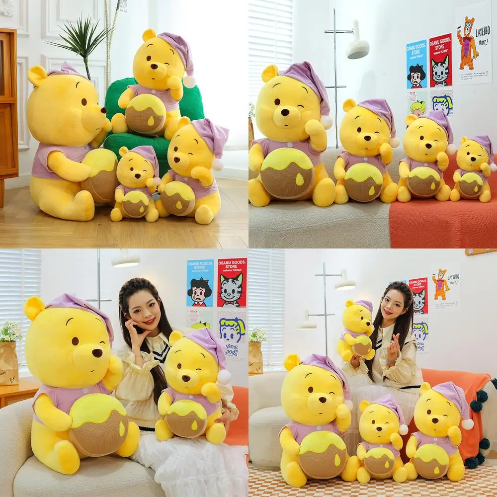 

Kawaii Winnie плюшевая игрушка сладкий медовый горшок Винни Медведь Микки Минни поросенок мягкая кукла детский подарок на день рождения милая игрушка-животное