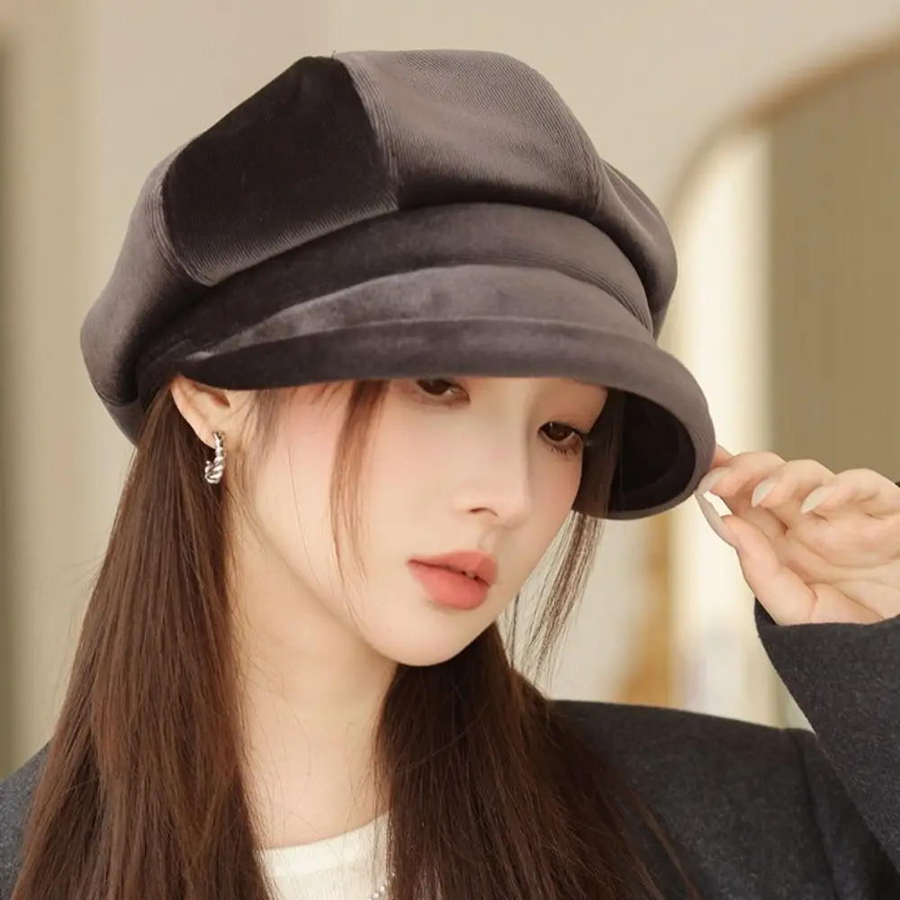 Béret épais de Style britannique, chapeau octogonal doux, haut de gamme, casquette de peintre, automne et hiver