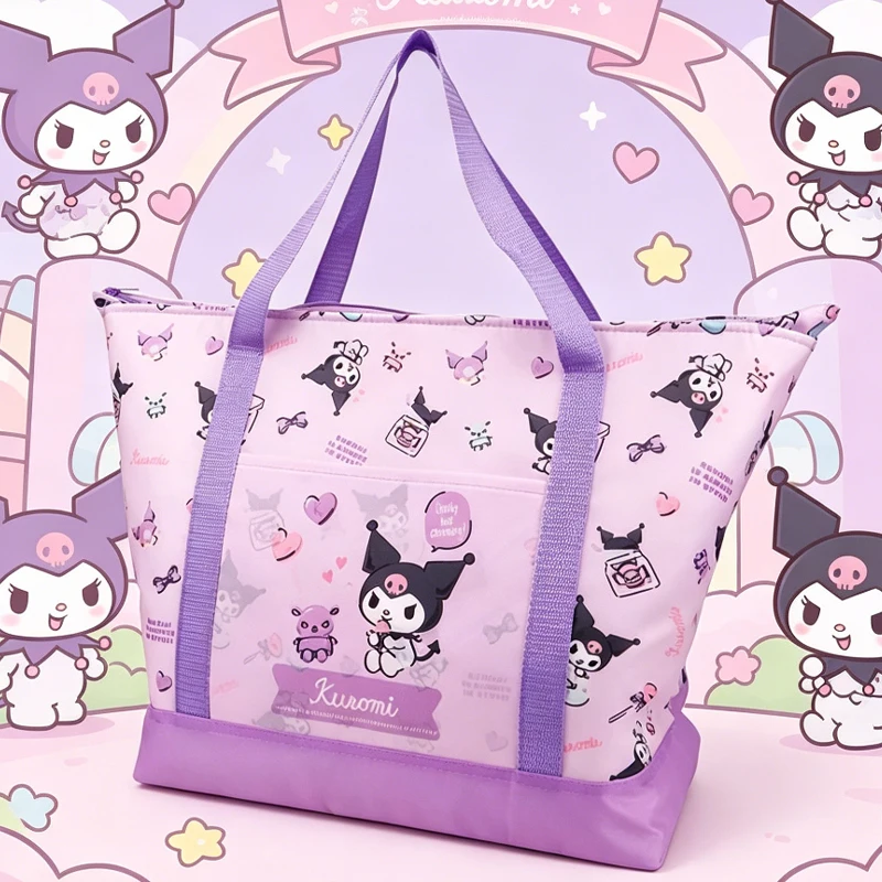 

Kuromi Crossbody Bag Water Proof Insulation Keep Cold Large Capacity Cute Cartoon Portable Picnic Bag Bags for Woman