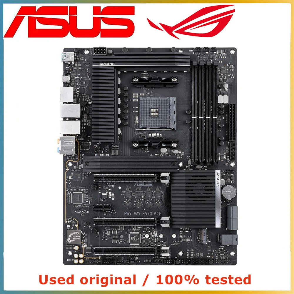 For ASUS Pro WS X570-ACE Motherboard Socket AM4 CPU DDR4 4400(O.C) Memory Chipset X570 ATX Mainboard