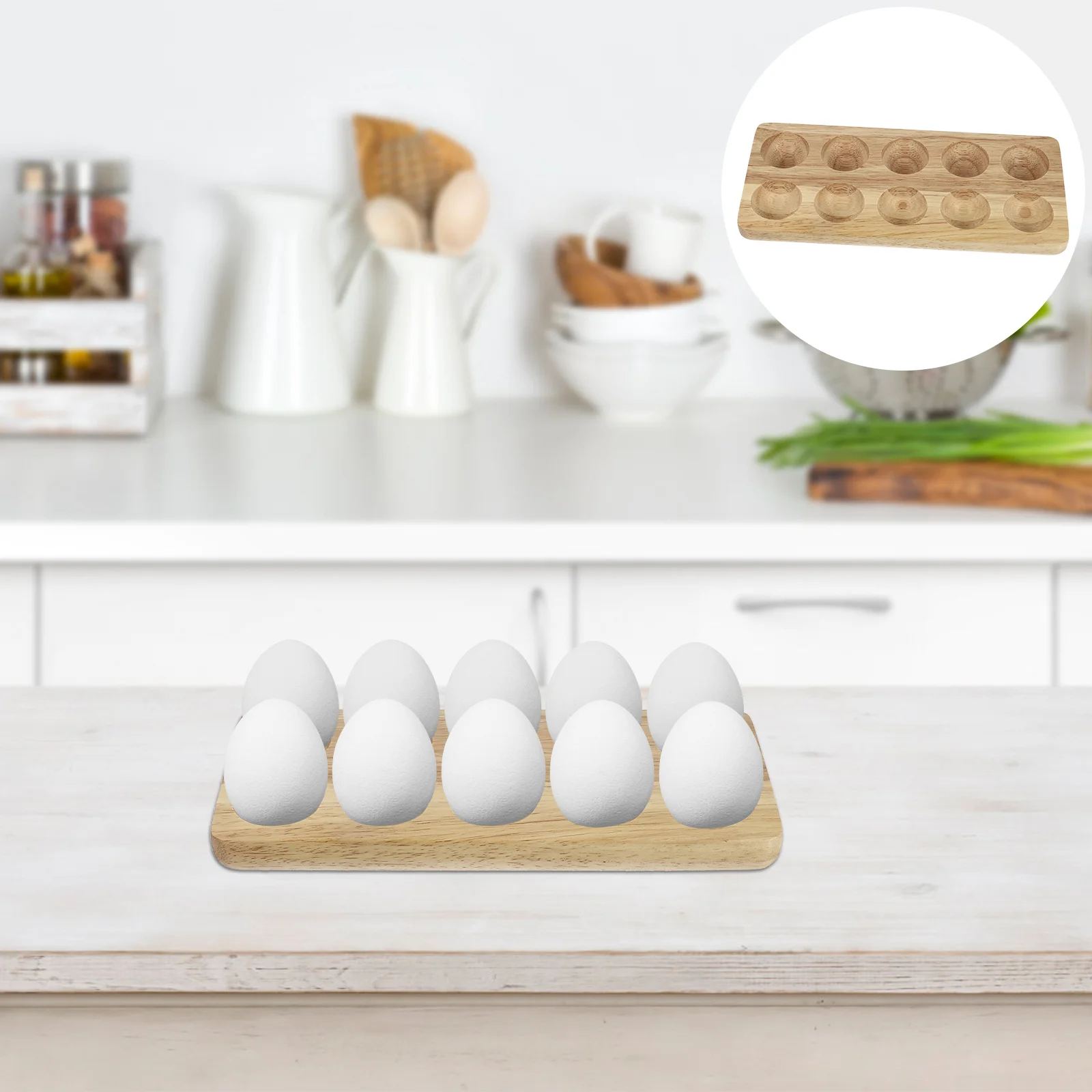 

1Pcs Simple Egg Rack Wooden Egg Holder with Excellent Storage Effect Protects Eggs from Breaking Home Kitchen Tool