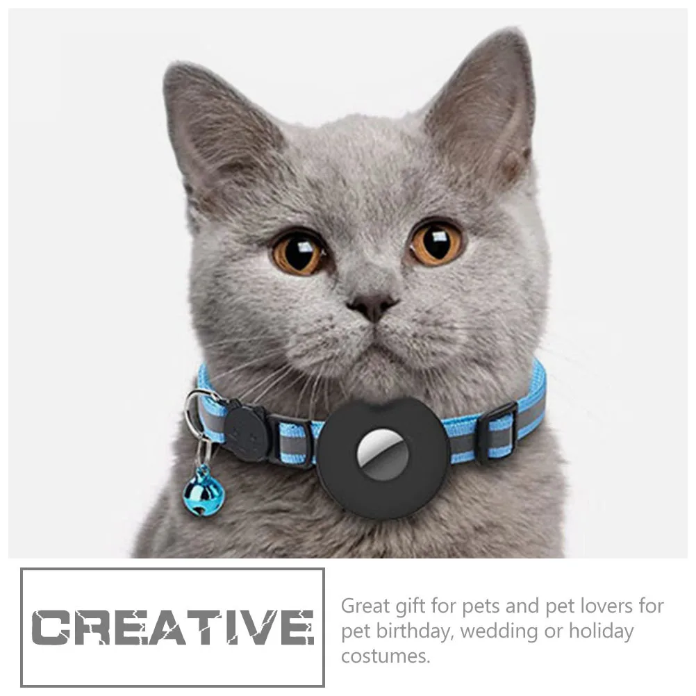 

Reflective Pet Collar for Cats Dogs Adjustable Nylon Breakaway Safety Outdoor Collar with Bell Tracer Pocket Anti-Lost Design