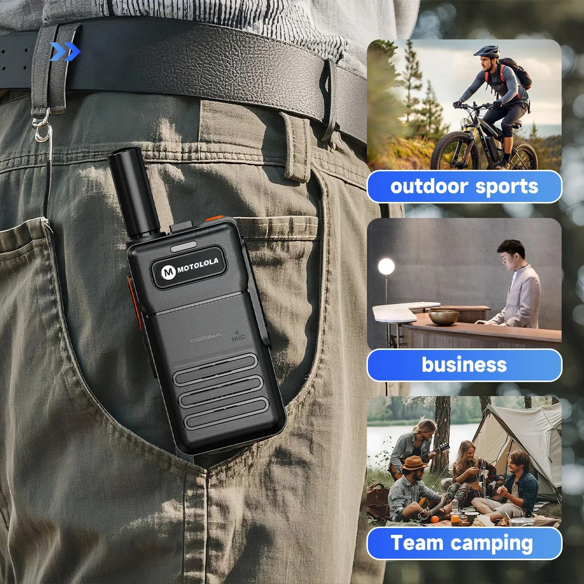 Motolola B6 Mini Walkie Talkie 16CH UHF 400-520MHz Long Range, Compatible with Baofeng Radios