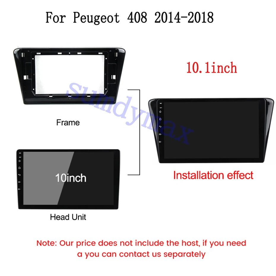 

10.1 inch Car Radio Frame Fascias Cable Navigation Panel For Peugeot 408 2014 - 2018 Android Screen Dask Kit Fascia Frame