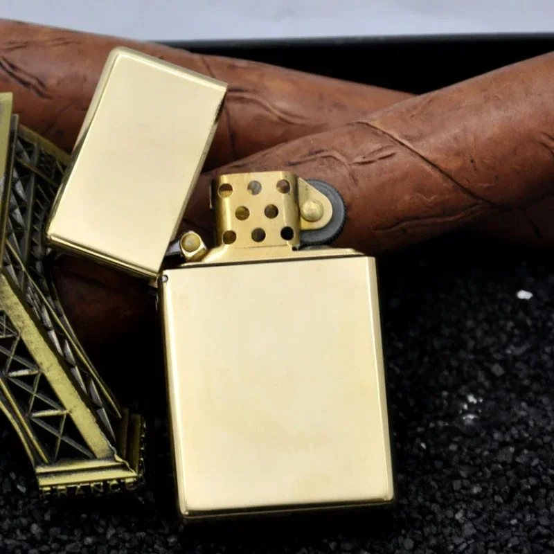 ZORRO 538 Narrow Machine Small Square Head Thickened Brass Titanium Alloy Kerosene Lighter Gadget Smoking Accessories