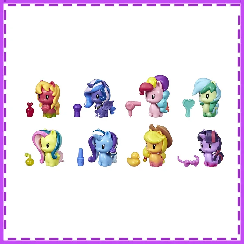 

Hasbro Anime My Little Pony Pinkie Pie Applejack Twilight Sparkle 8 Ponies Children's Day Gifts Action Figure Model Toys