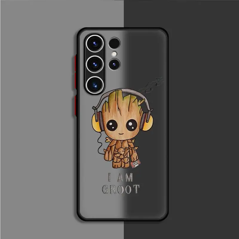 Groot Baby Superhero Matte Case For Samsung Galaxy S24 S22 S23 S20 S21 FE S10 Plus Capa Note 20 Ultra 10 Lite Phone Fundas