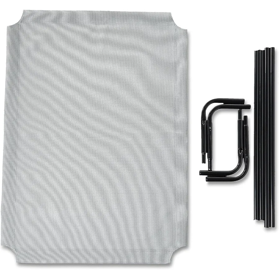 سرير كلب مرتفع قابل للتنفس مع إطار معدني للكلاب الكبيرة مقاس 51 × 31 × 8 بوصة رمادي مثالي للاستخدام الخارجي تعزيز Airflo