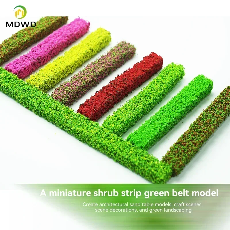 2PCS Shrub Strips Green Sand Table Miniature Model Simulation DIY Materials Grass Fence For Outdoor Indoor Building Diorama