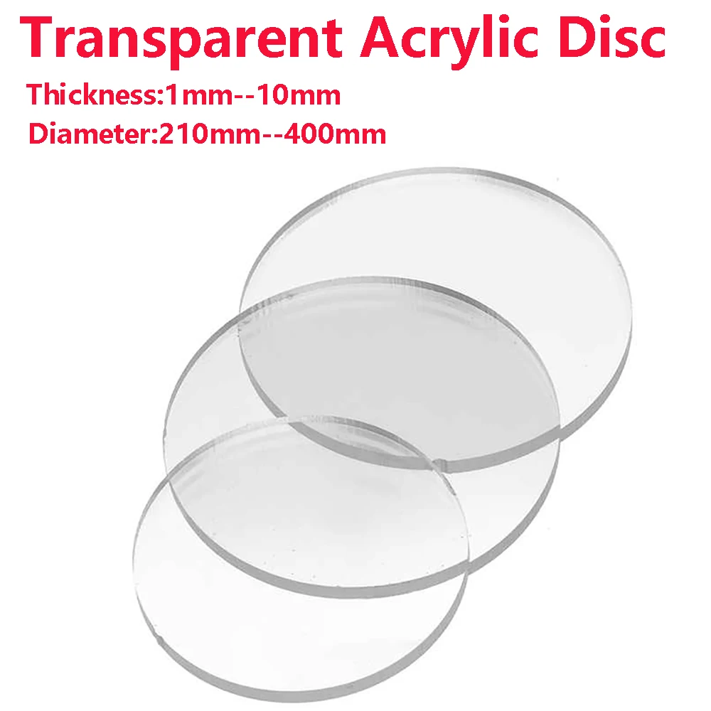 DIY 1-10mm Thickness Transparent Acrylic Disc Diameter 210mm 220mm 230mm 240mm 250mm 260mm 280mm 290mm 300mm 310mm-400mm