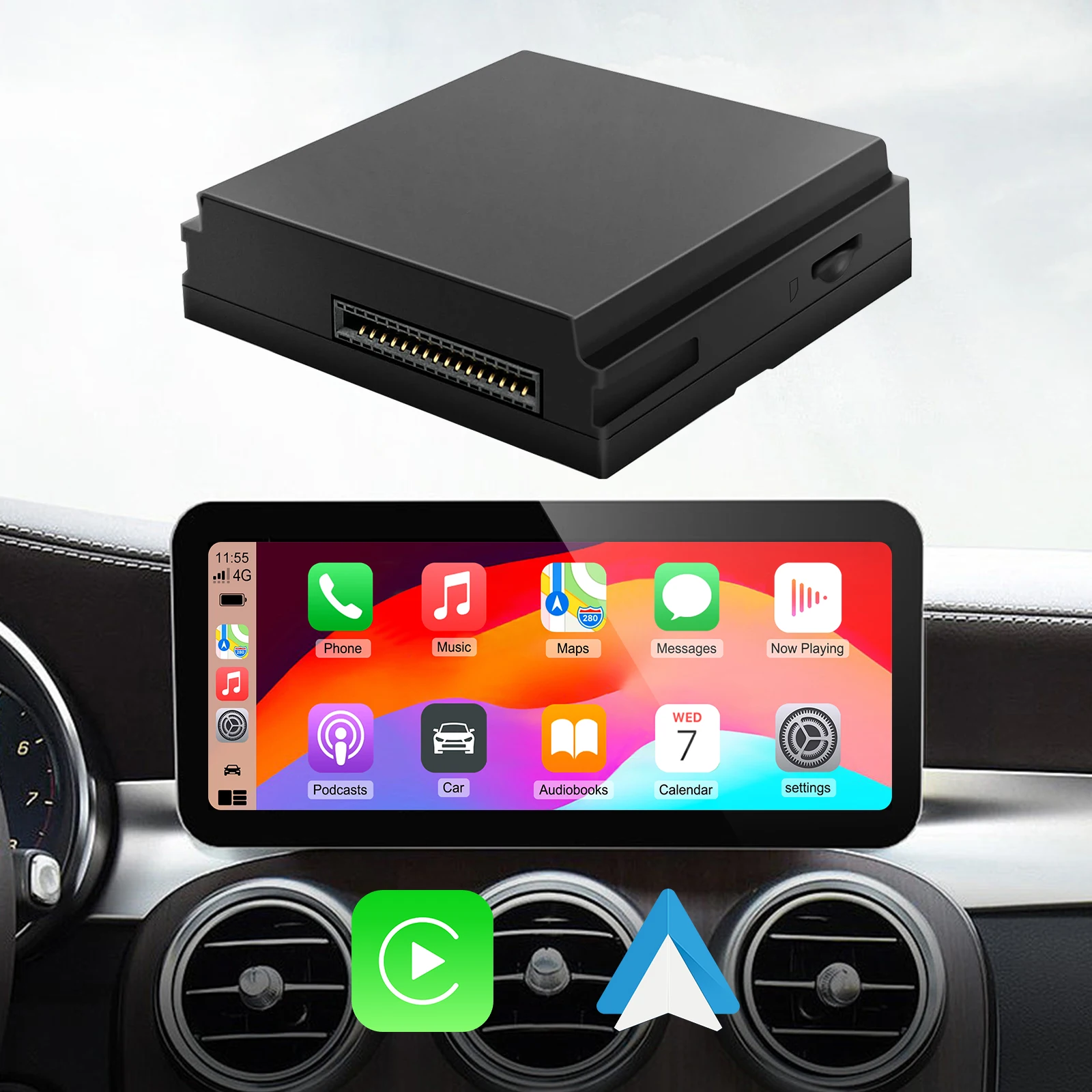 OEM Screen Upgrade Decoder Box CarPlay Android auto Retrofit Kit for Mercedes Benz A/B/C/E/CLA/GLK/ML/SLD with NTG 4.5 System
