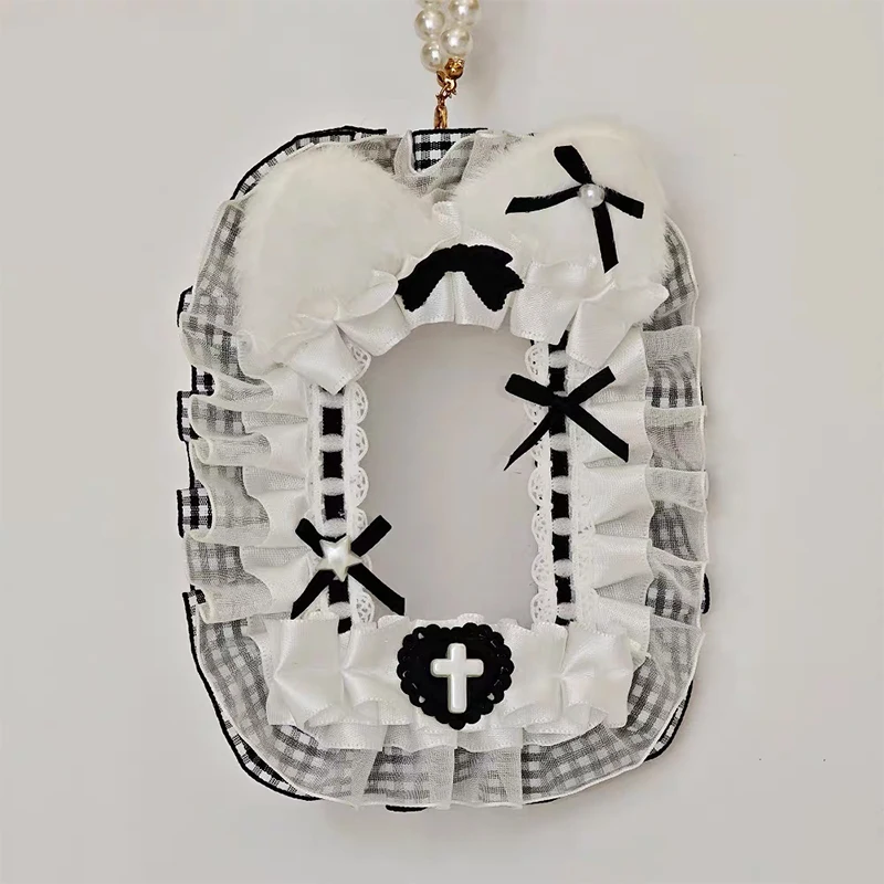 Niedliche Katzenohren-Kartenhülle, Anime-Sammelkarten-Schutzhülle, Ita-Tasche, DIY-Zubehör, Y2K Süße Spitzen-Schleife Kartenhalter – Detail 7