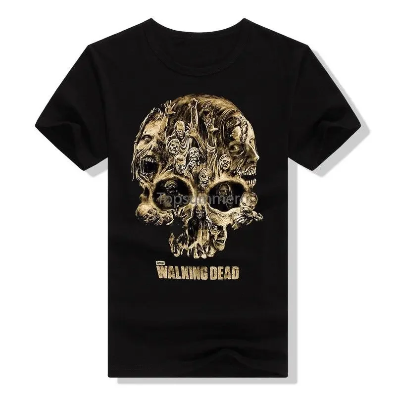 Walking Dead Daryl Skull Spoofed Printed Short Sleeve T Shirt Student Clothes. Harajuku Summer 2019 Tshirt