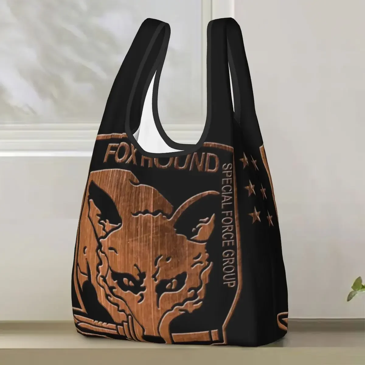 Foxhound Special Forces Group Metal Gear Solid Shopping Bag Portable Tote Bags Reusable Shoulder Shopper Bag Grocery Handbag