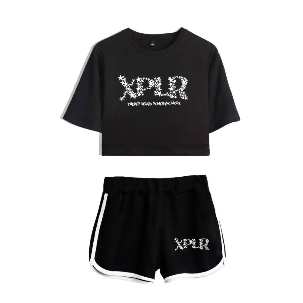 

Summer Women's Sets XPLR Merch Sam and Colby Short Sleeve Crop Top + Shorts Sweat Suits Women Tracksuits Two Piece Outfits