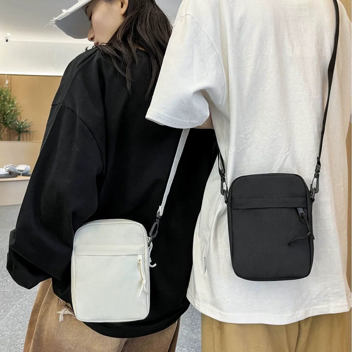 Men’s Women Small Crossbody Shoulder Bag, Lightweight Casual Sling Bag with Multi Zipper Pockets for Travel, Work, Daily Use
