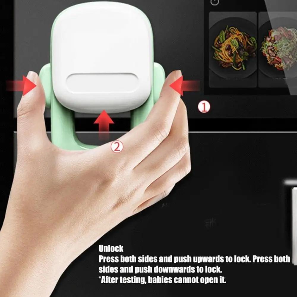 4 قطعة قفل أمان للأطفال أبيض مقاوم للحرارة أقفال موقد أمان للأطفال بدون مفتاح 4 عبوات أقفال غسالة الأطباق المنزلية #4
